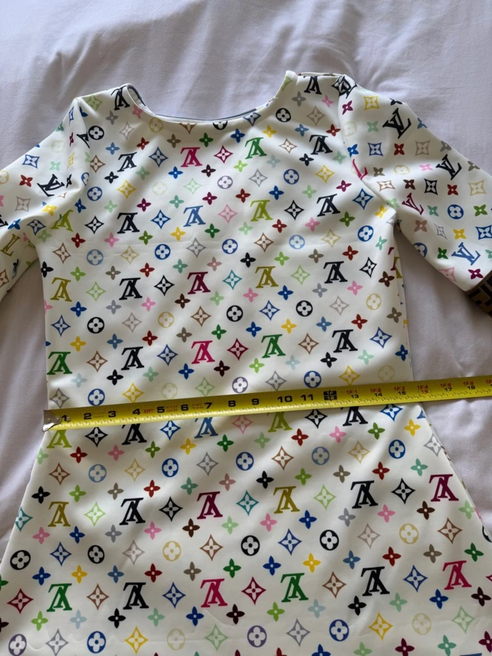 White Multicolor Logo-Print Mini Dress - Picture 5 of 7
